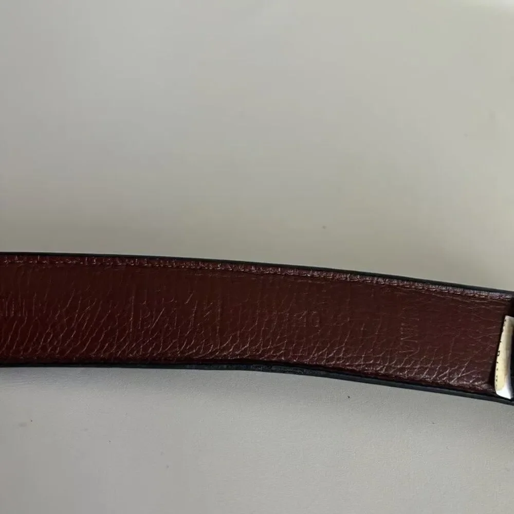 Jos A Bank Mens Dress Belt Black Leather Gold Buckle Pre-Owned Classic From S 40